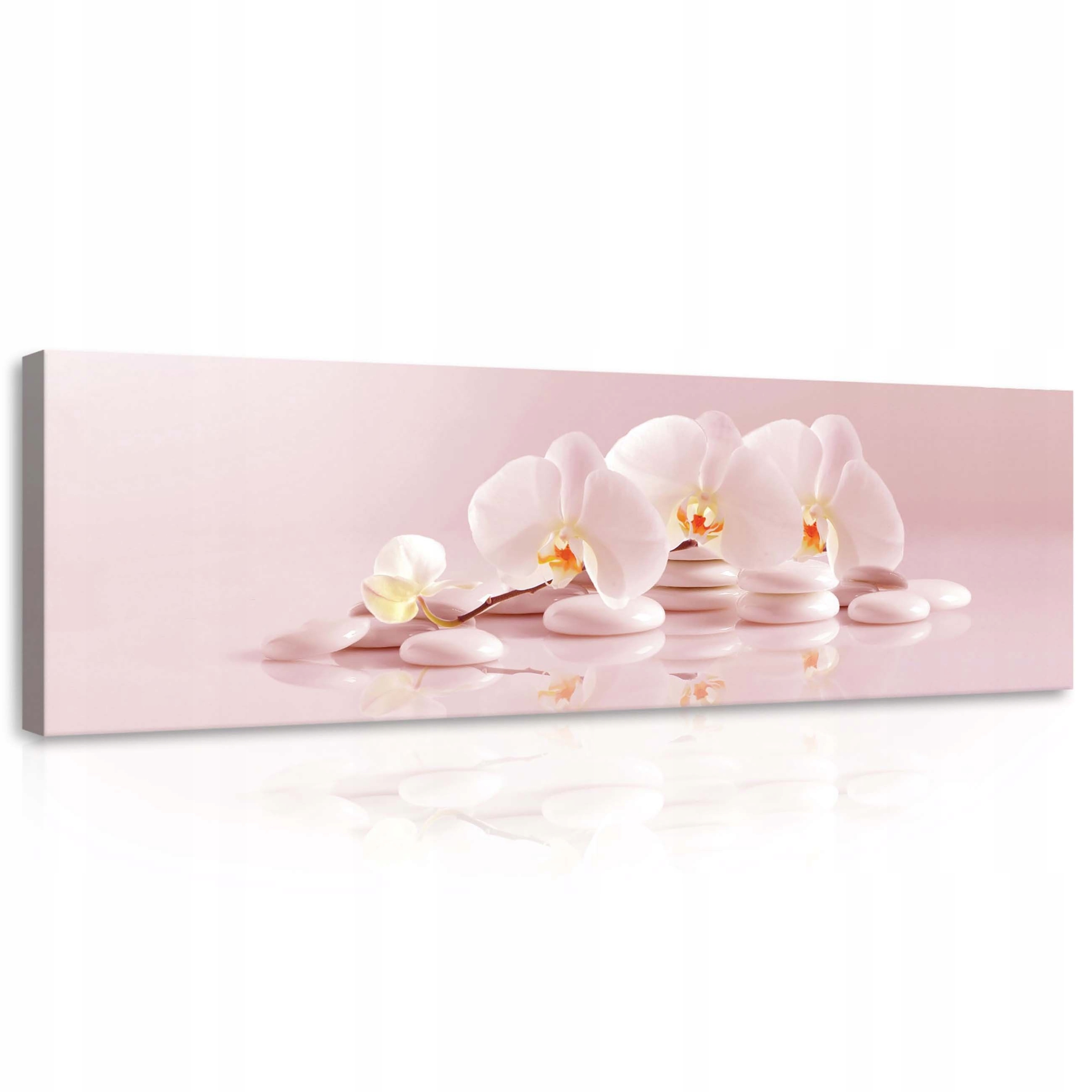 Obraz 145x45 Orchideje bílé květy kameny zen klid harmonie jemnost