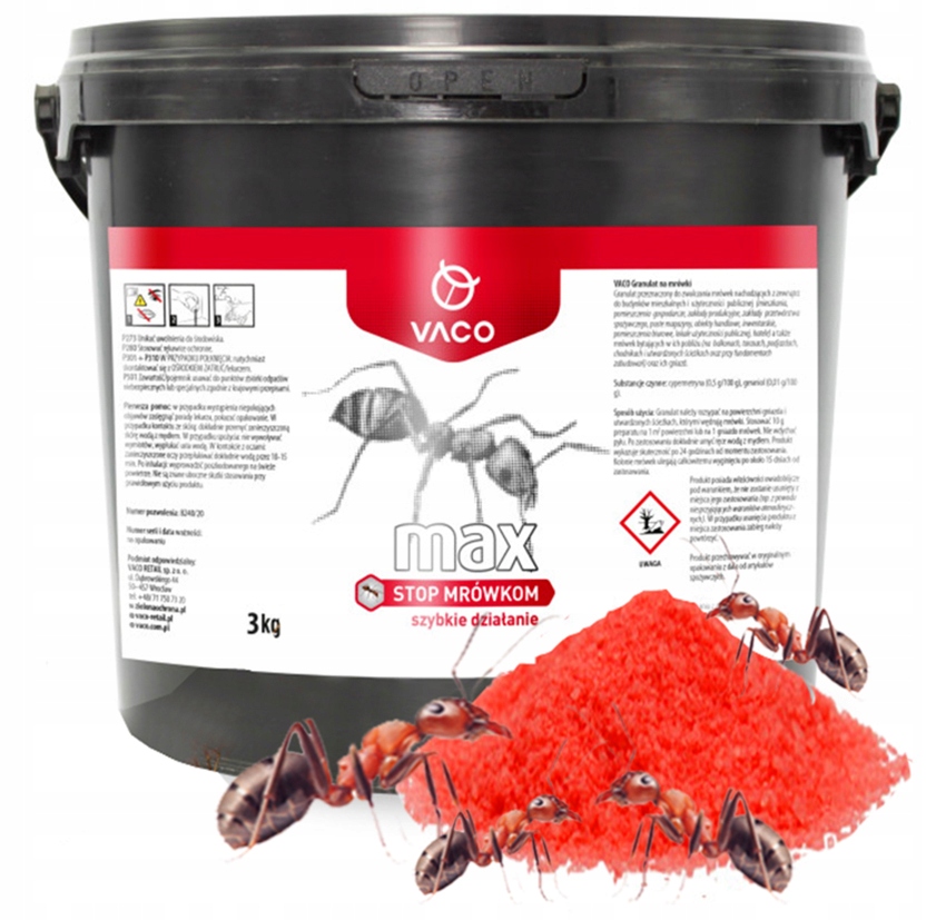 3kg Mocny Proszek na Mrówki Preparat na Mrówki Środek na Mrówki Vaco Max