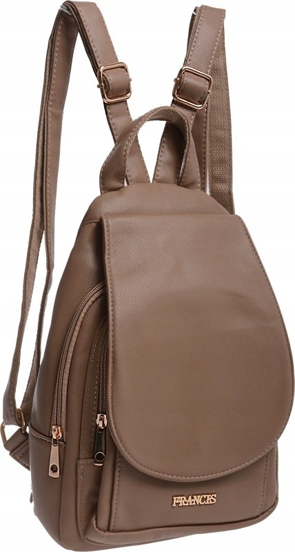 Miękki Plecak Damski Dwukomorowy Plecaczek khaki