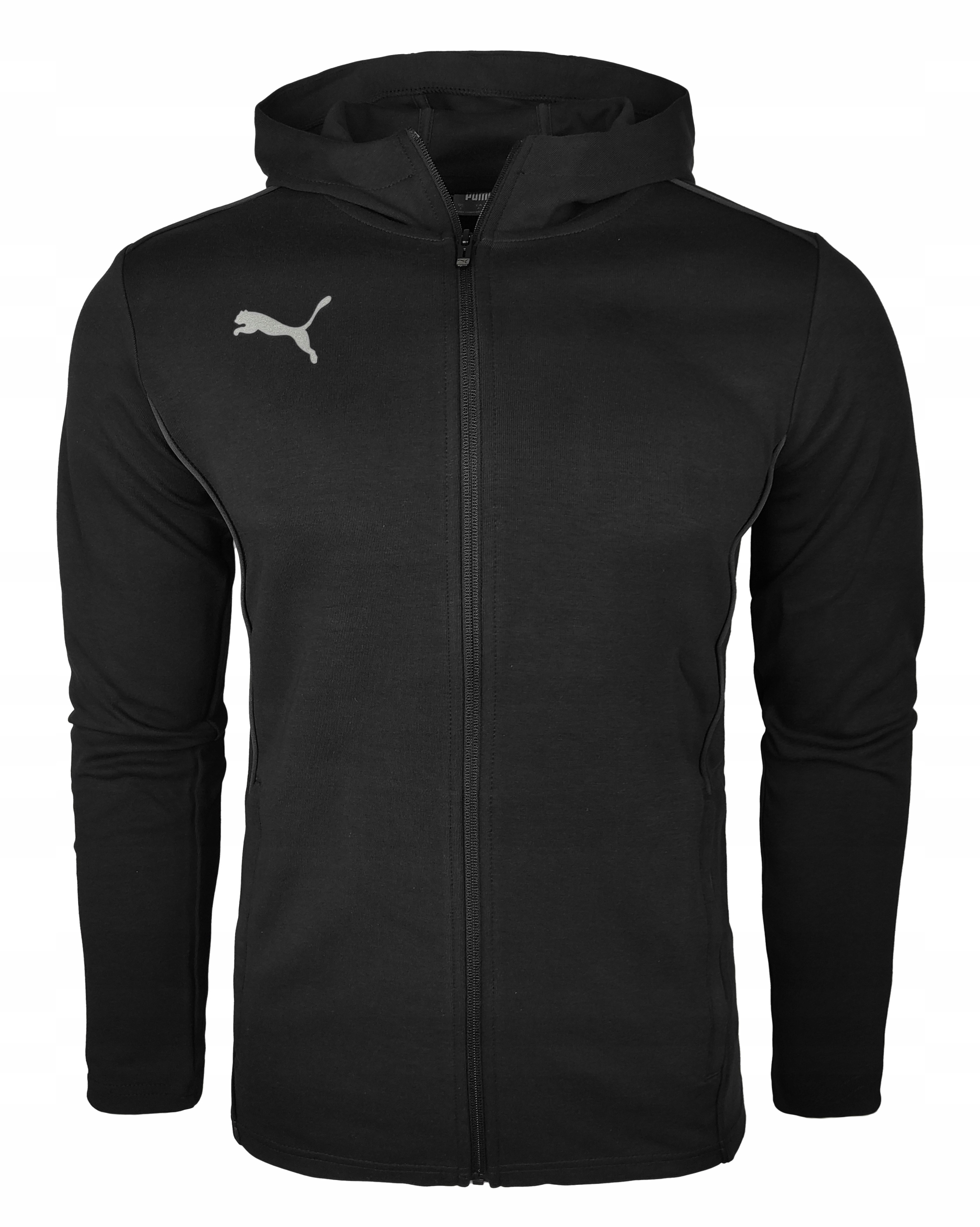 3216 Pánská Mikina Puma Na Zip S Kapucí Kapsy Na Zip Černá L