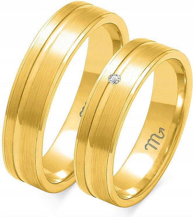 Zlatý snubní prsten na svatbu pro pár 585, 26 27 28, unisex kolekce gravírování