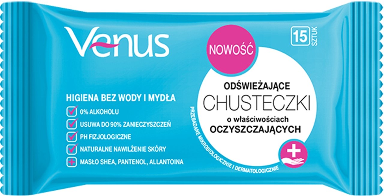 

Venus chusteczki do rąk oczyszczające 15szt.