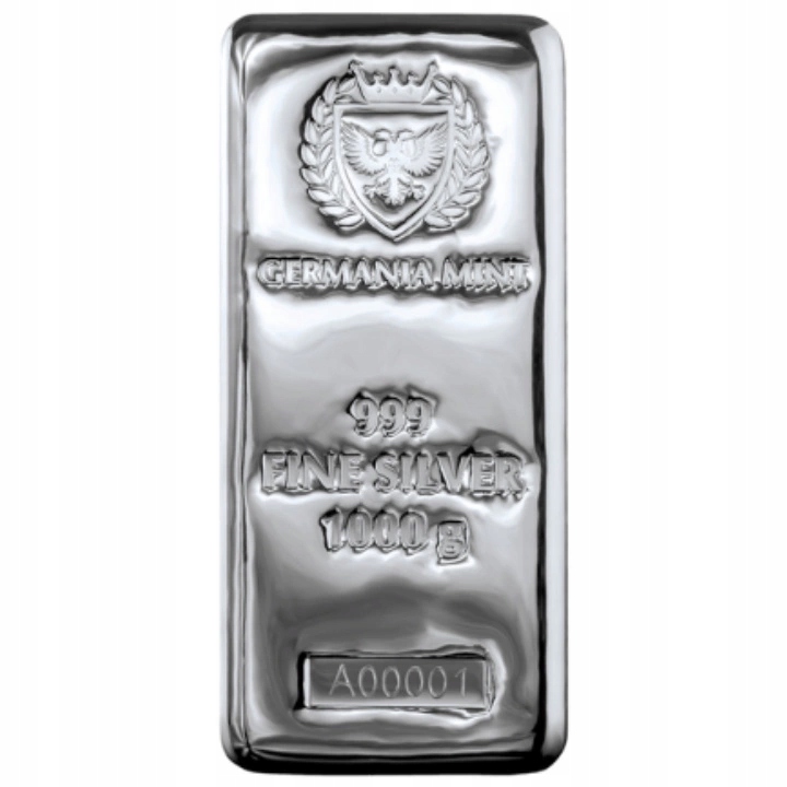 Sztabka Germania Mint 1000 gramów Srebra