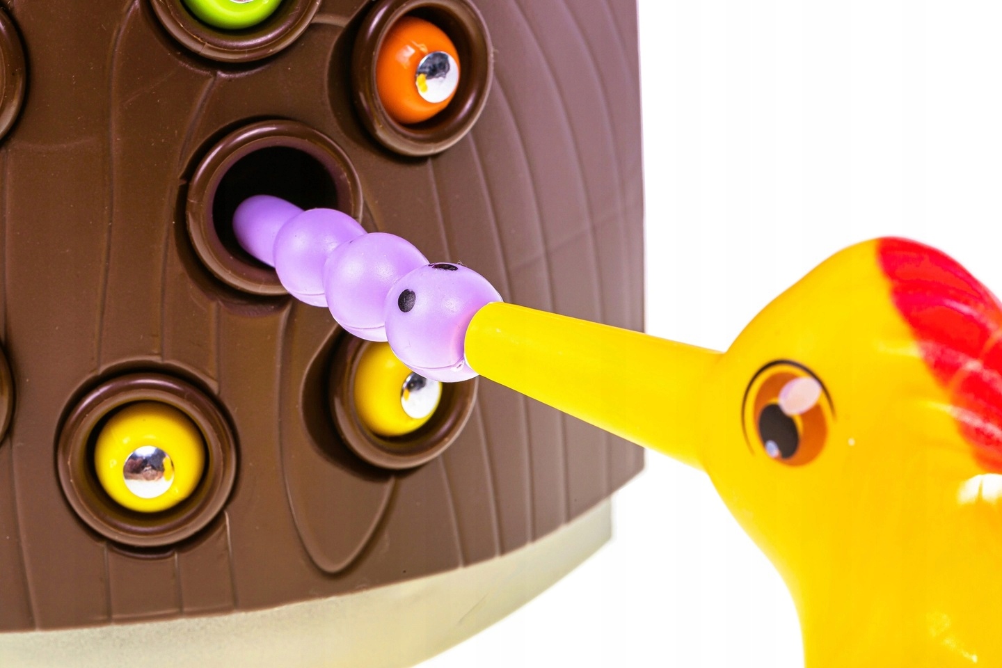 GRA MAGNETYCZNA NAKARM PTASZKA MONTESSORI DZIĘCIOŁ 12 ROBACZKÓW PREZENT Płeć chłopcy dziewczynki