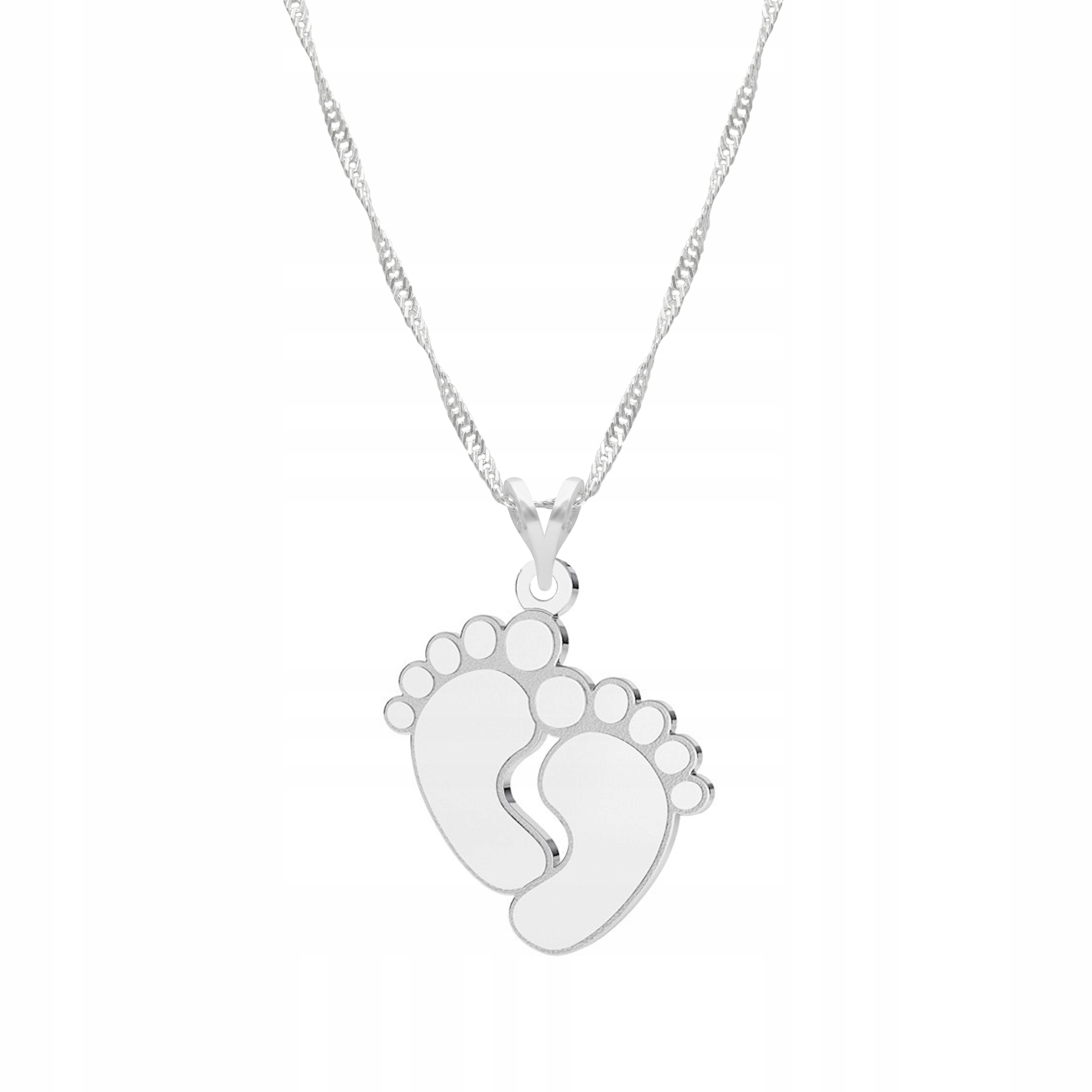 Stříbrný řetízek náhrdelník 925 Dětské nohy