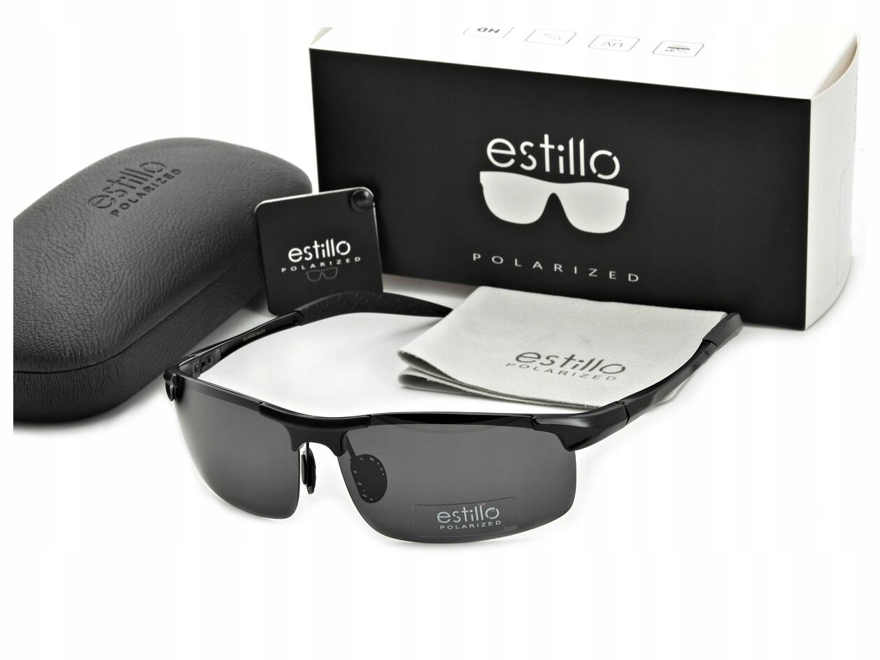 Pánské černé polarizační sluneční brýle Estillo Uv s flexami
