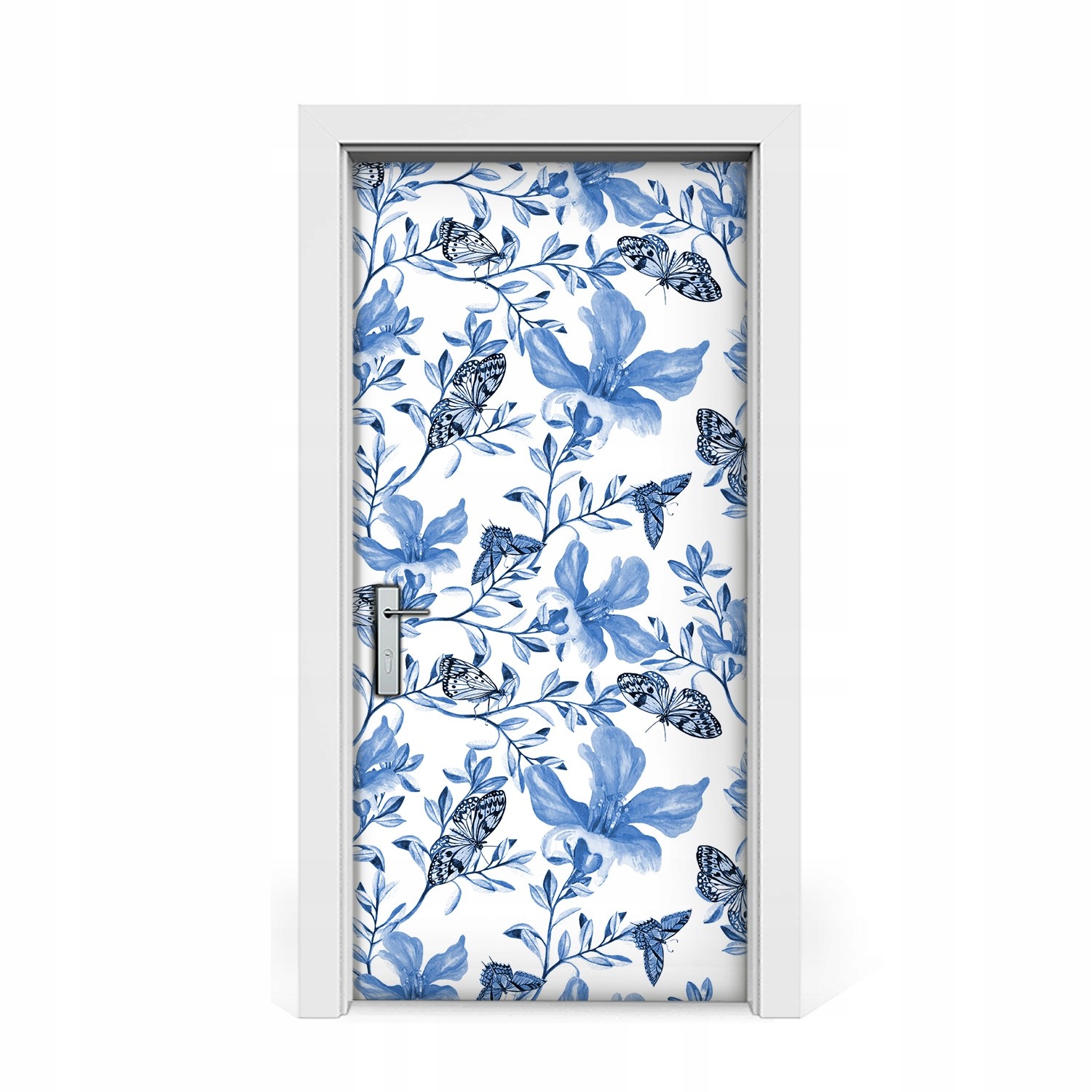 

Naklejka na drzwi okleina Błękitne kwiaty 95x205