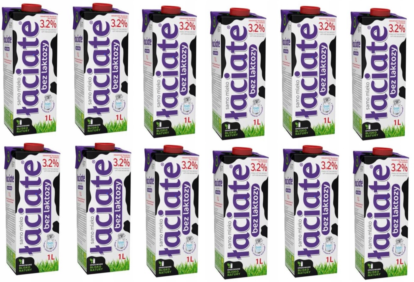 Mleko Bez Laktozy 3.2% Łaciate Uht 12 x 1l L Cały Karton 12 Sztuk