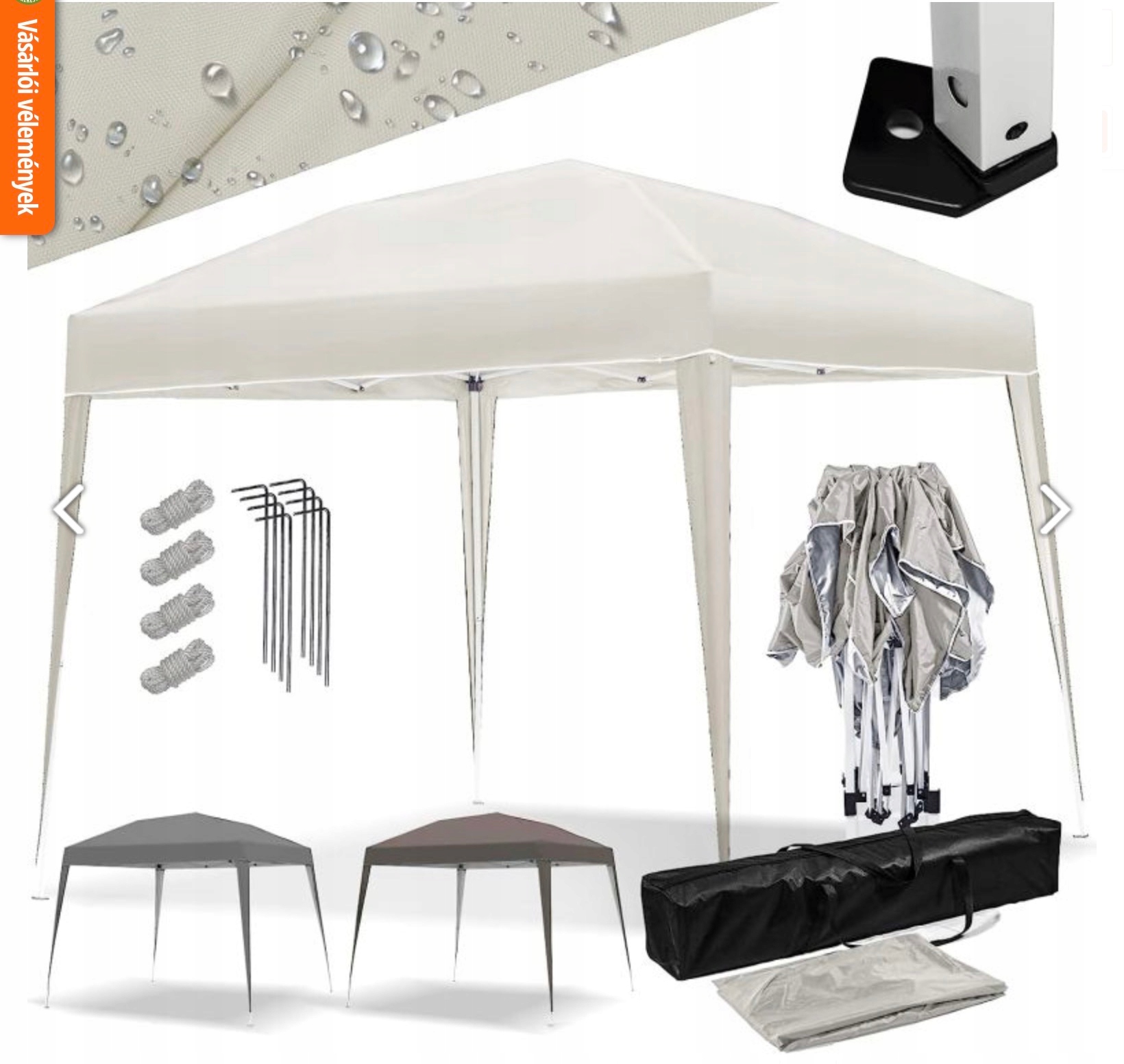 Záhradný Pavilón 3x3 m Pop-up Stan Béžový Altánok Skladacia UV50