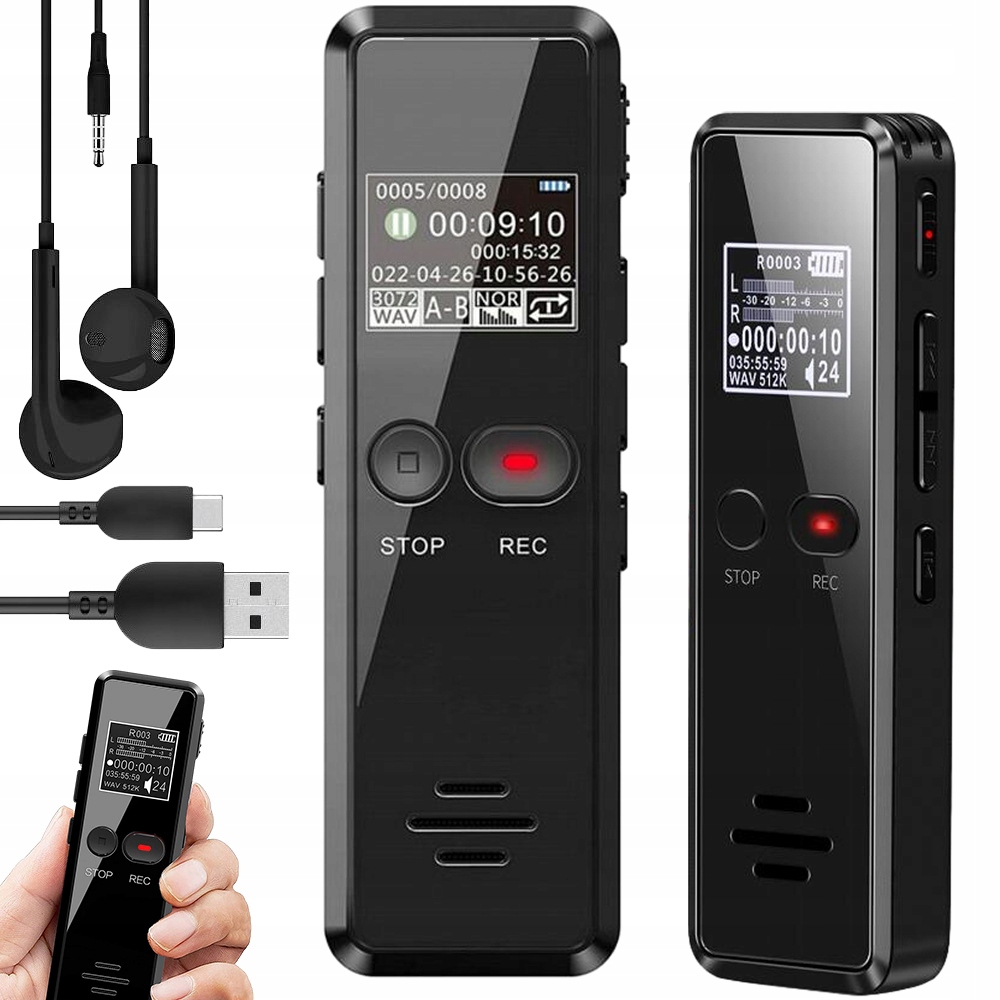 MINI DYKTAFON CYFROWY ODTWARZACZ 64GB+ SŁUCHAWKI Marka Inna