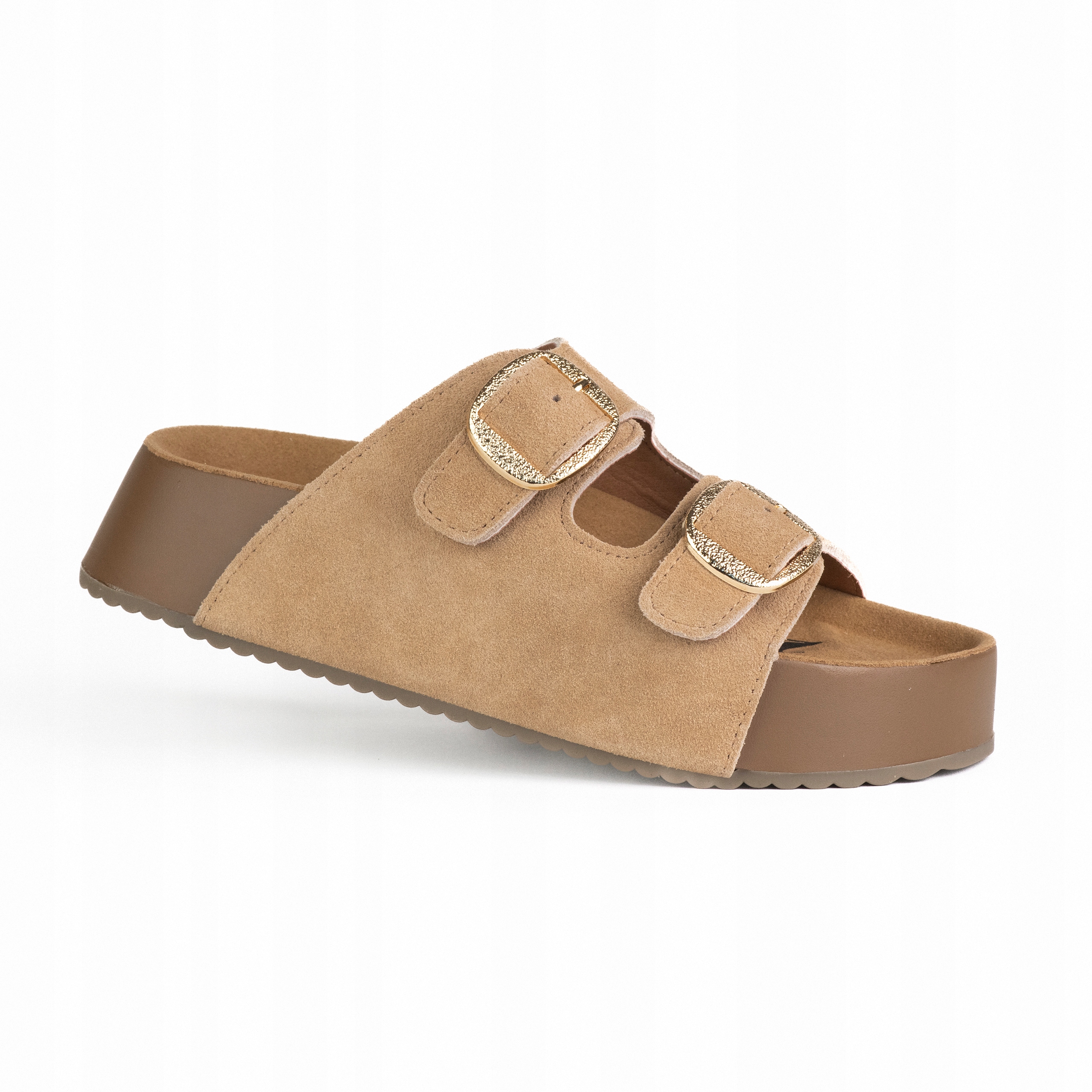 Nazouváky Goodin SW-2661 kůže semišová spona platforma béžová 39