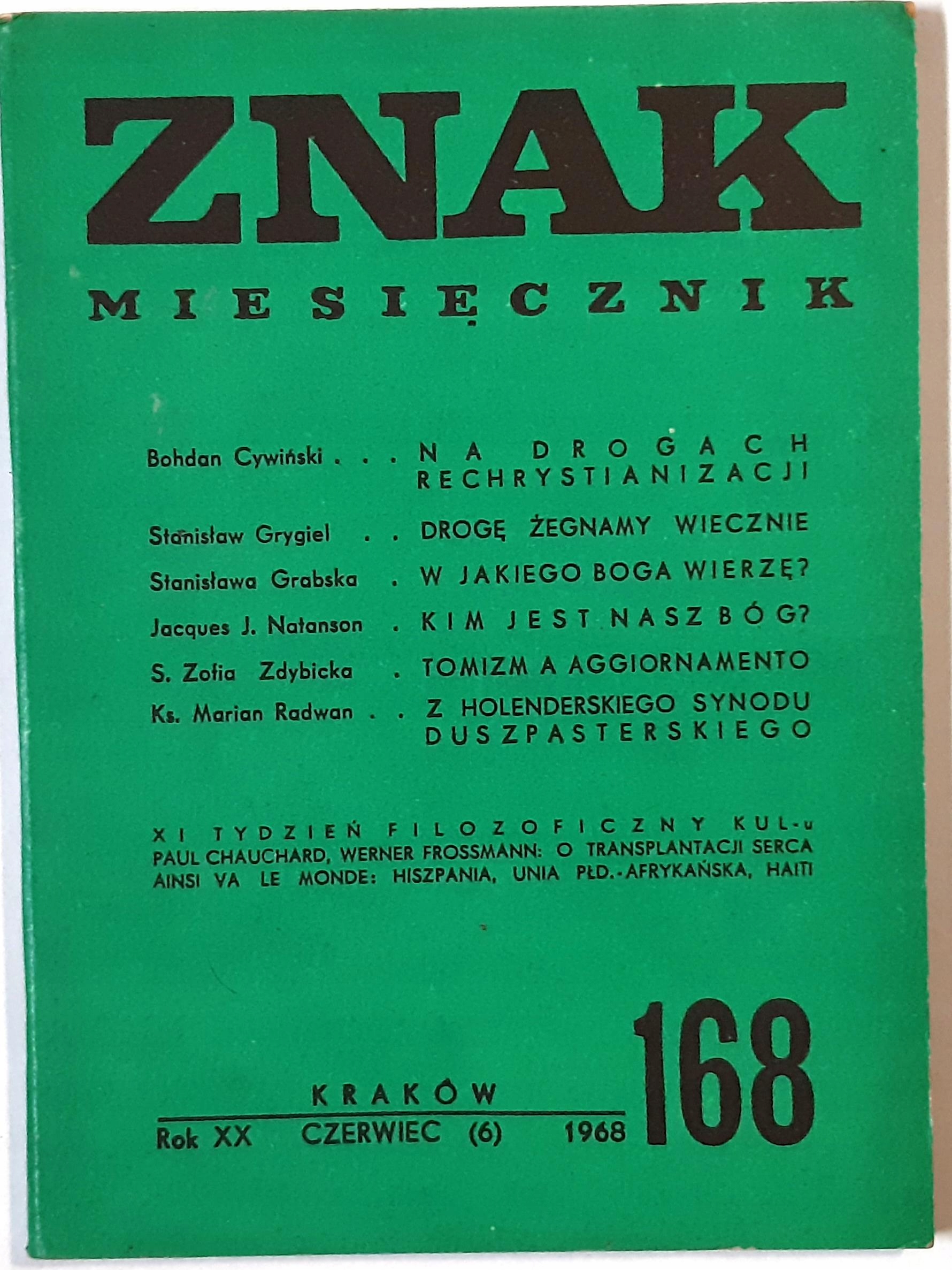 ZNAK MIESIĘCZNIK 168 1968