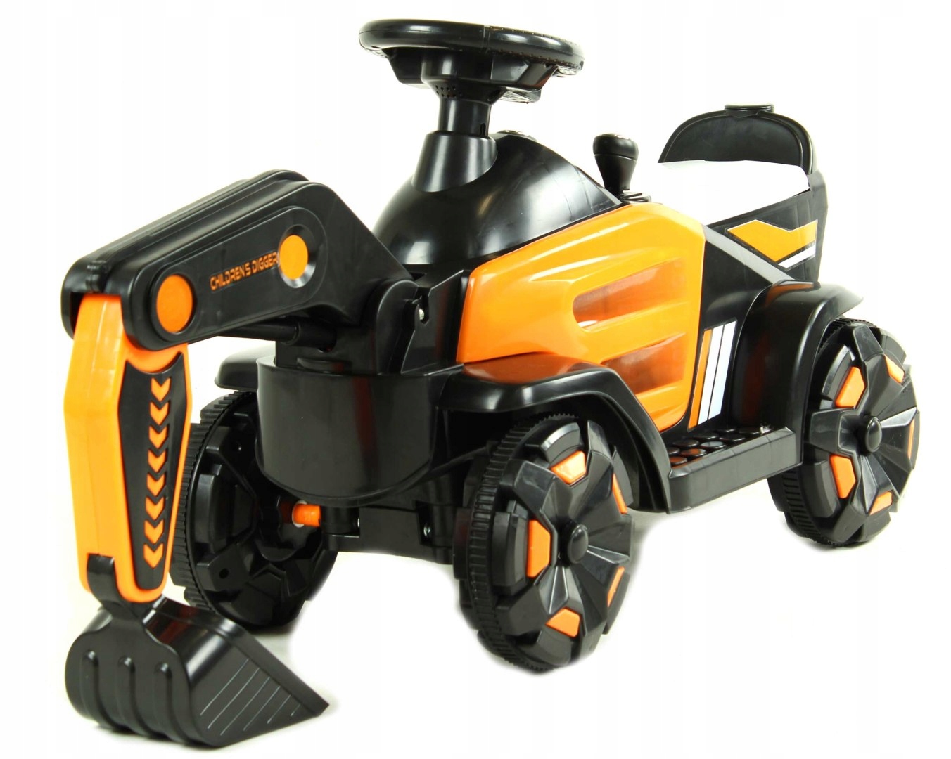 KOPARKA NA AKUMULATOR KUFER LED MP3 DŹWIĘK MUZYKA ŁYCHA RAMIE POMARANCZOWY