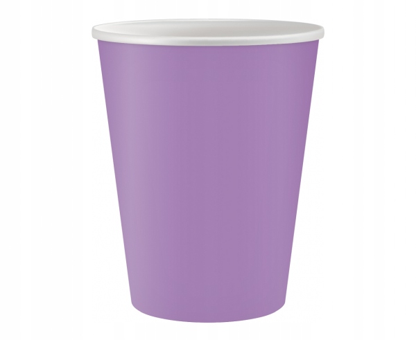 

Kubeczki pap. Jednokolorowe lawendowe 250ml 6 szt