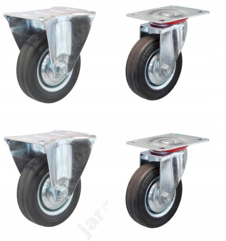 Set 4 Koleček Pro Regálový Vozík 125 mm Kolečko