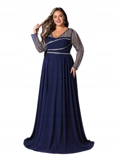 Shein Plus Size Šaty Tmavě Modré Maxi Dámské 50 1DK