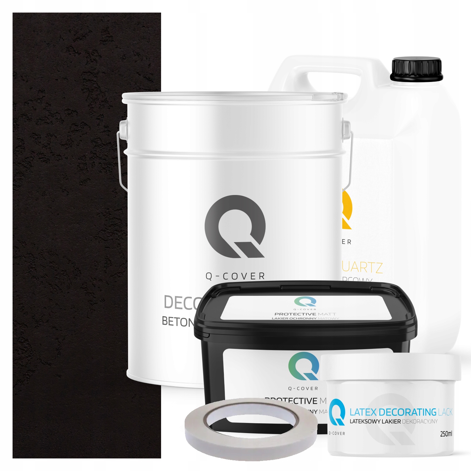 Architektonický Beton Venkovní Hotová Omítka Set Černá Ral 9005 10m2