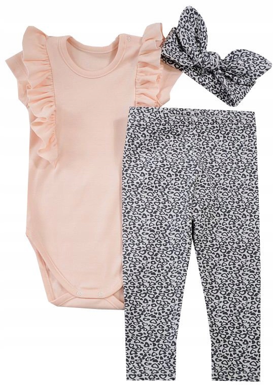 

Komplet 3-cz Body Falbany Legginsy Opaska 80 KB12