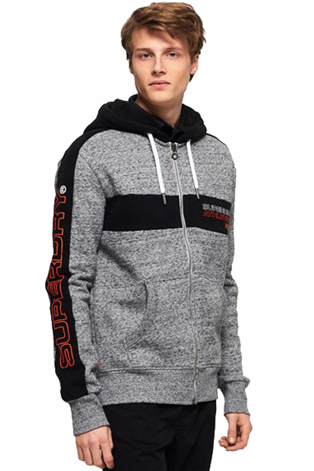 Šedá Melanžová Mikina S Kapuce Superdry (L)