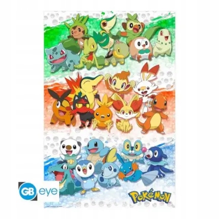 Plakat anime Pokemon First Partners (91x61)