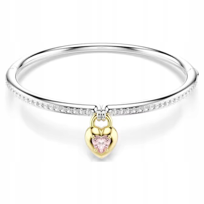 Náramek Swarovski Idyllia Srdce Krystaly Růžový zirkon Ocel S