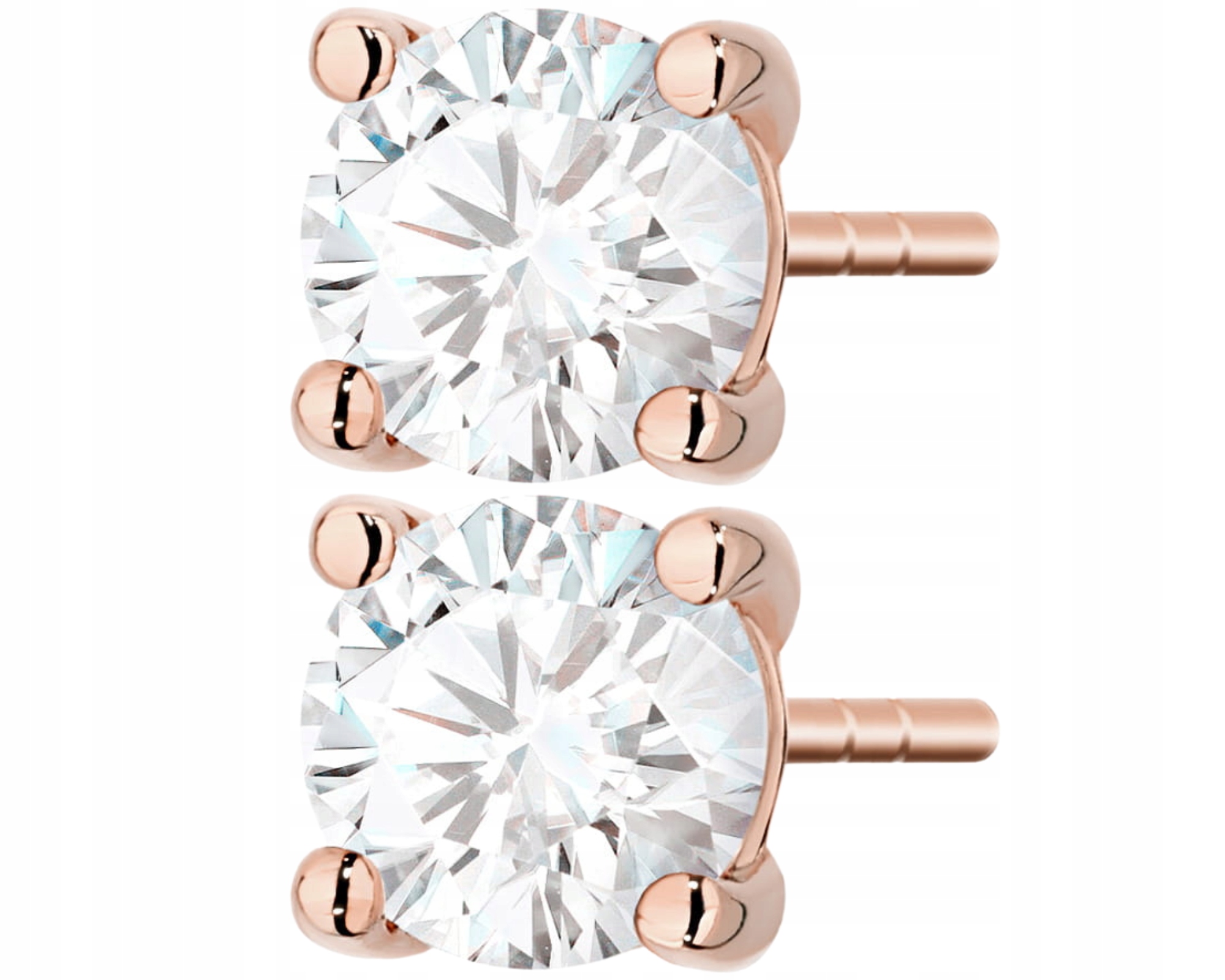 Růžové Zlato Náušnice S Diamantem Tyčinka Zlato 585 Jako Dárek