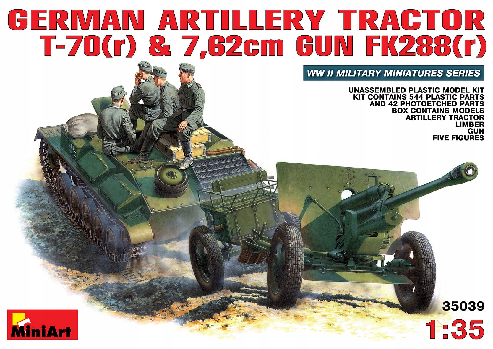 Německý dělostřelecký tahač T-70(r) a 7,62 cm Fk 288(r) 1:35 MiniArt 35039