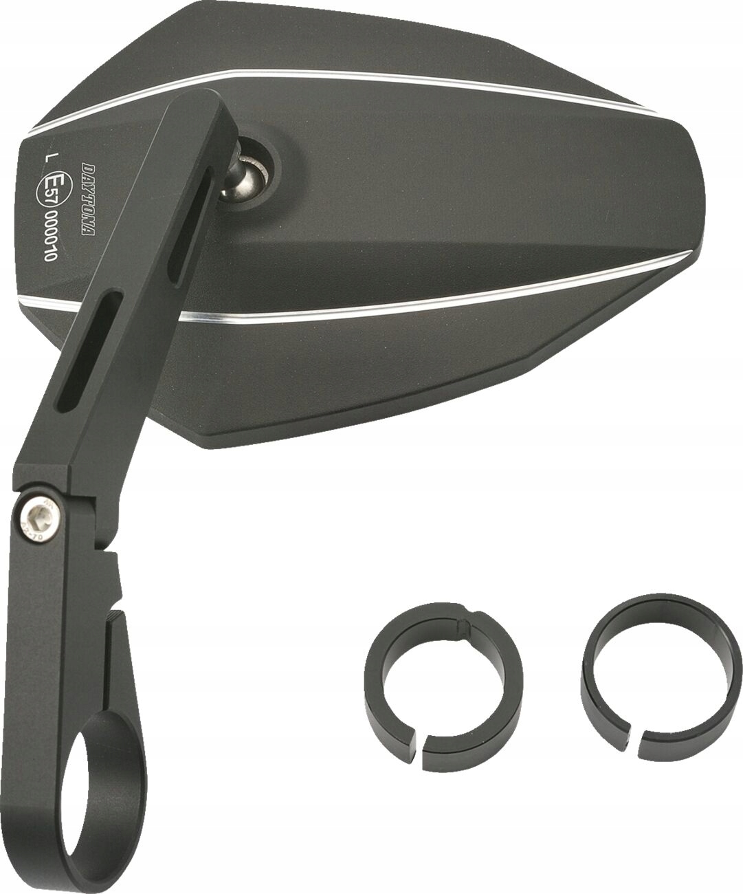 Univerzálne Motocyklové Zrkadlo Daytona Pre Riadidlá 22.2/25.4 MM, Čierne