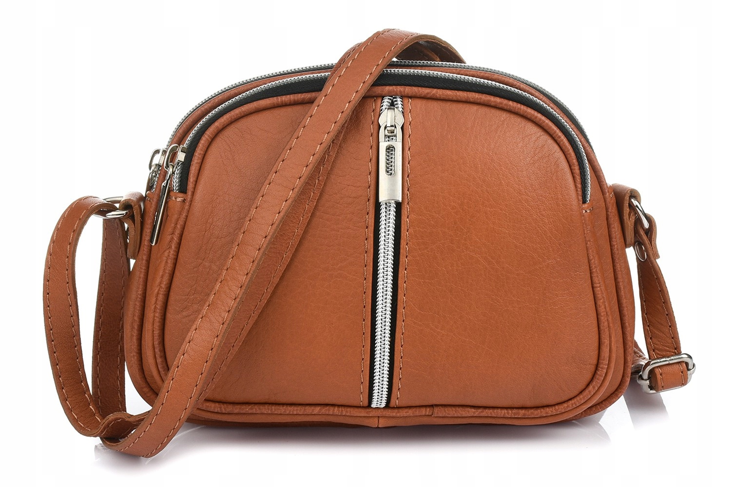 

Vera Pelle Torebka Skórzana 3komorowa listonoszka