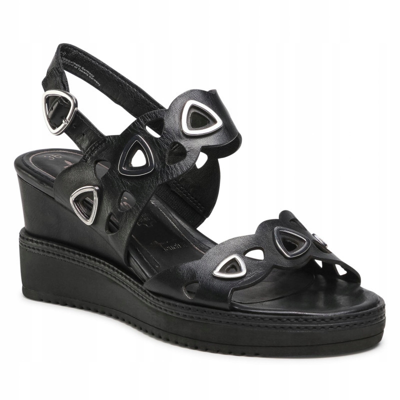 

Tamaris 28331-26 001 czarne sandały na koturnie 37