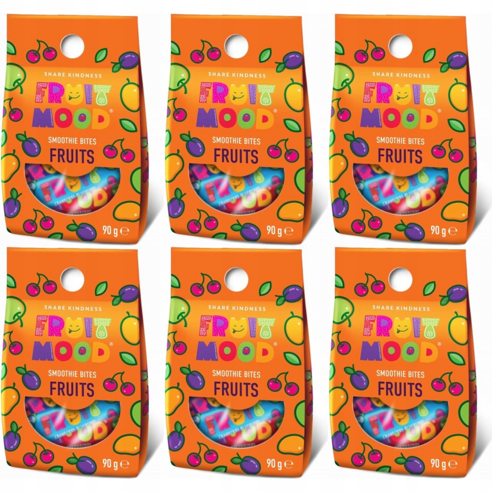 6 x Fruit Mood Mini batoniki owocowe MIX smaków Fruits 90 g