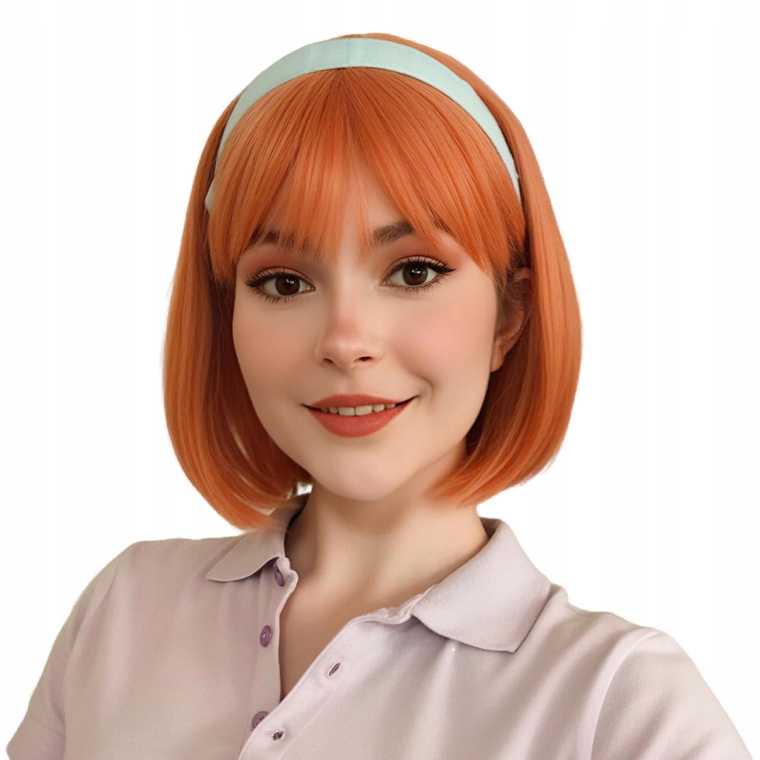 Luxiremi Dámská paruka 30 cm Syntetická Krátká Oranžová s Hřívou