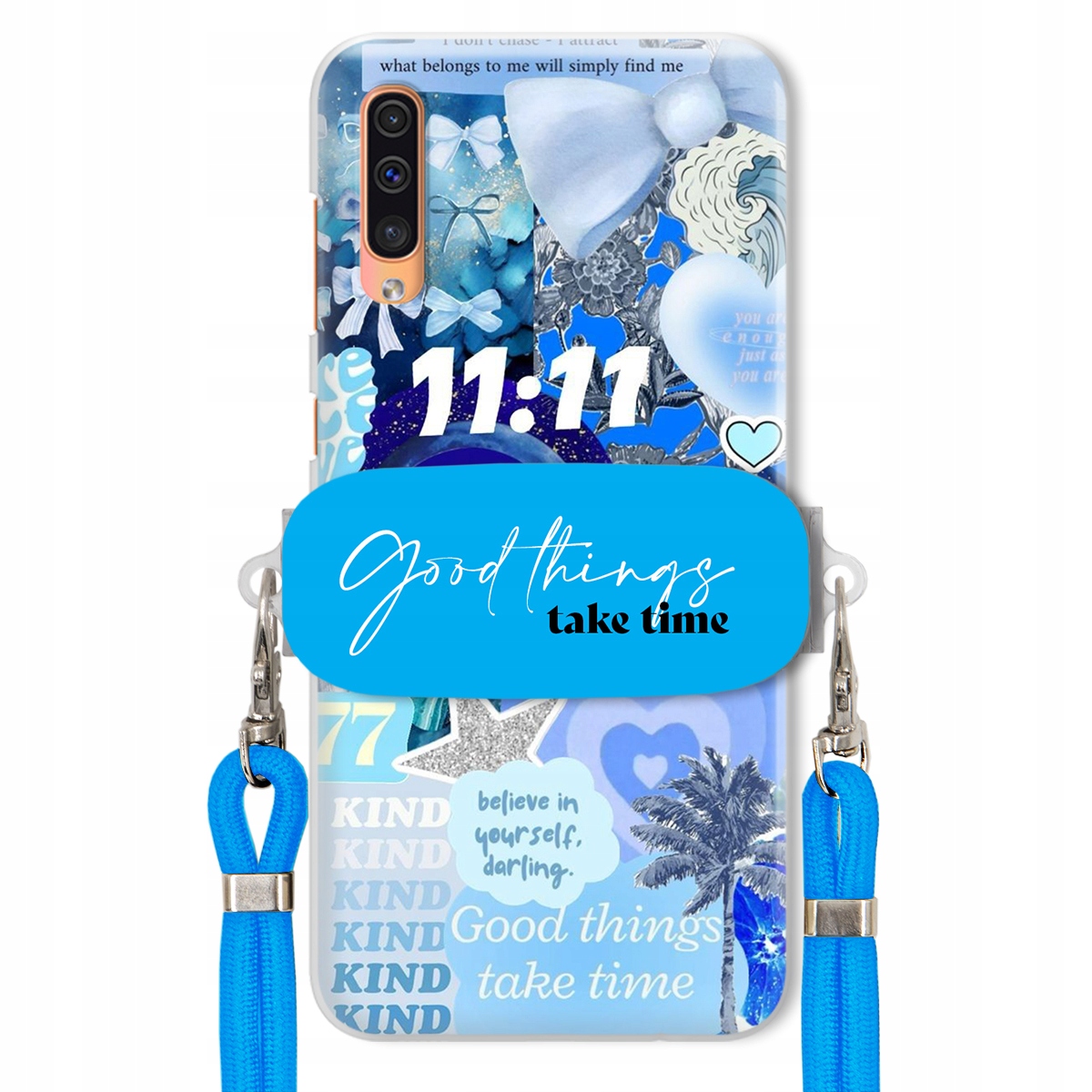 Pouzdro pro Samsung A50s Držák Vodítko Crossbody Good Things Take Time Lata