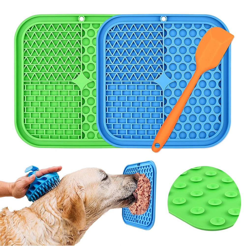 Levně Podložka Na Lízání Pro Psa Antistresová Lick Mat Komplet 2 Ks