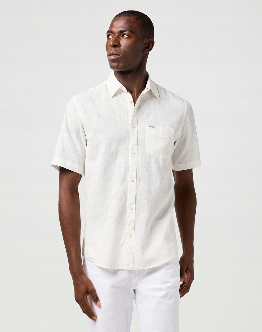 Pánská košile Wrangler Ss 1 Pkt Shirt White 112362728 XL