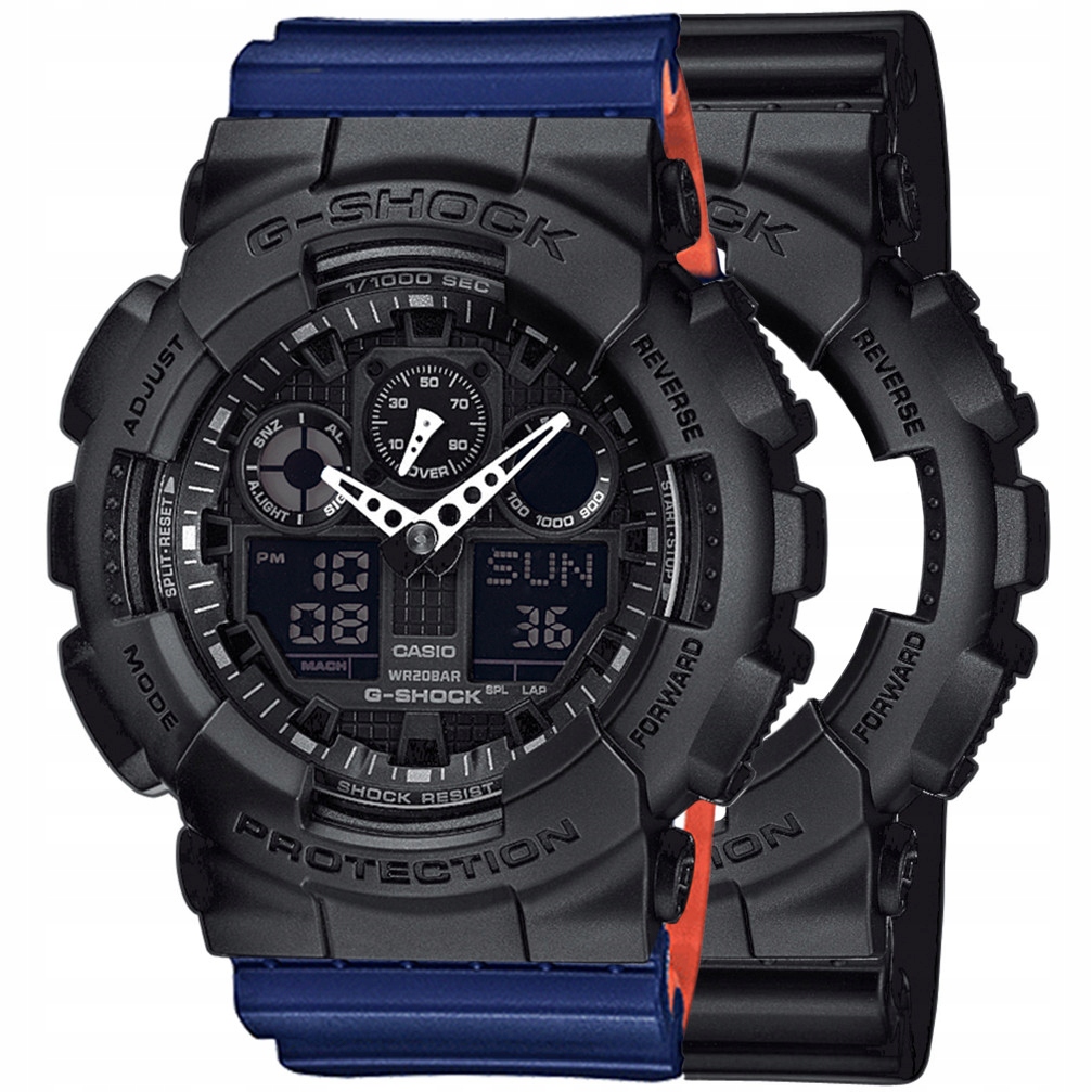 Sada G-shock GA-100-1A1ER Černá Modrá