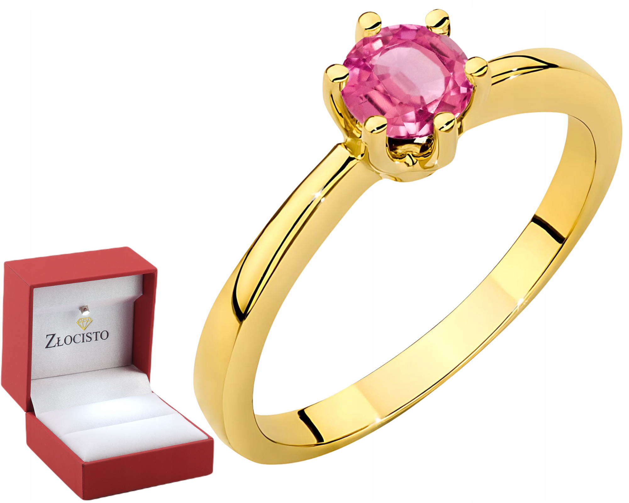 Prstýnek Prsten S Růžovým Topazem 585, Gravírování Dárek