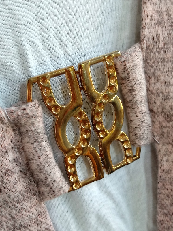 LUX zdobiony kardigan długi kamizelka M 38 różowy Rozmiar M