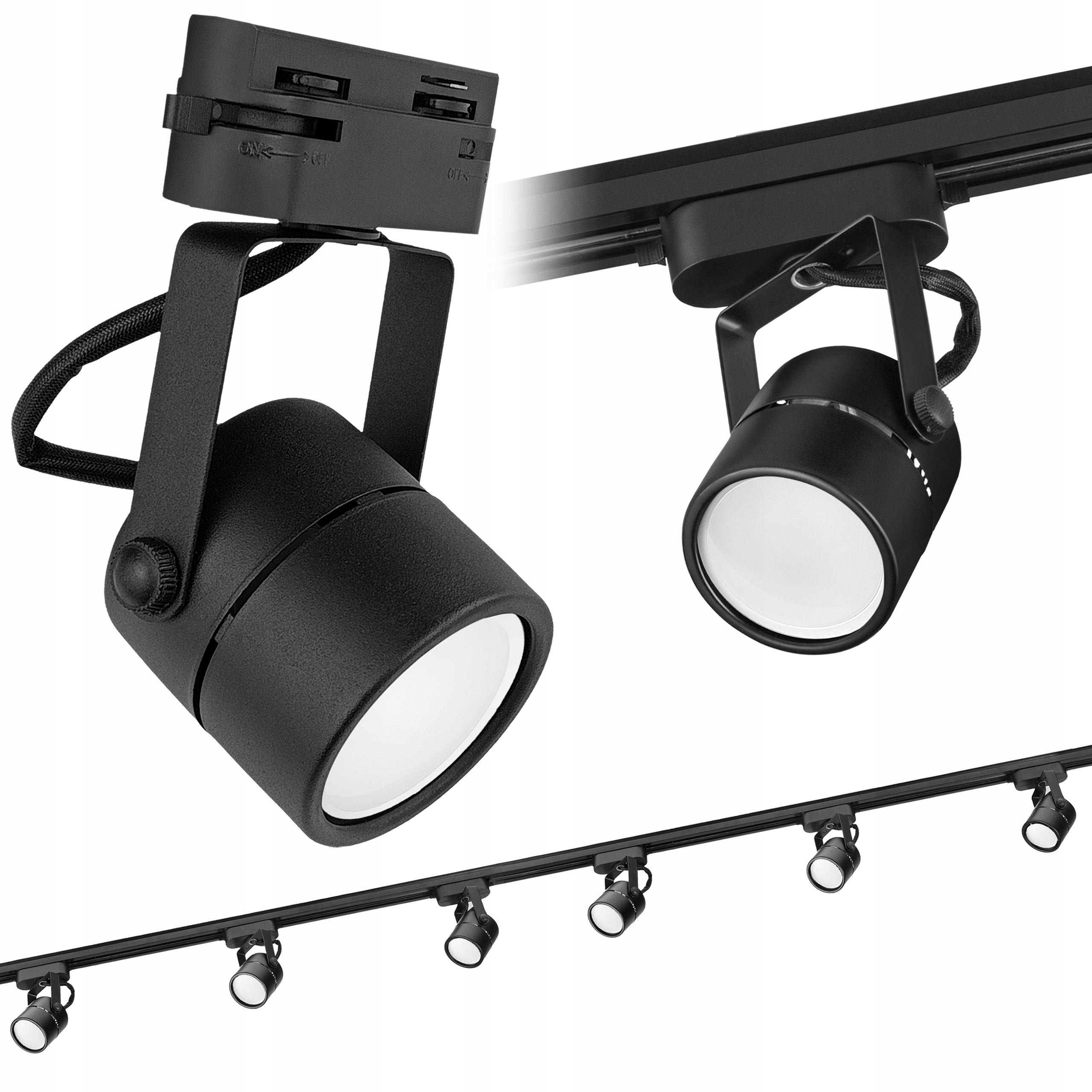 Zestaw Szynoprzewód szyna 2m 6x Spot na GU10 Led