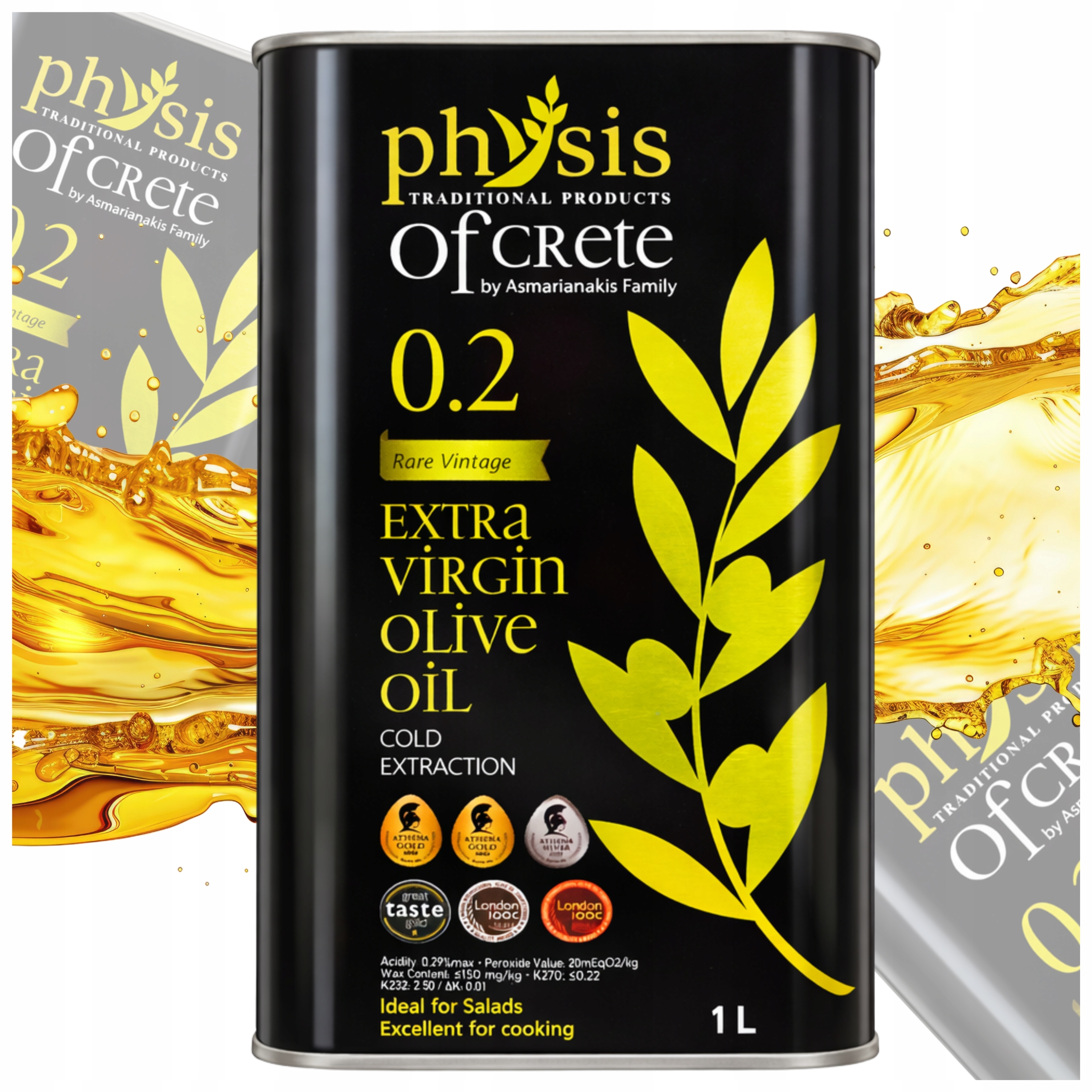 Levně Extra Panenský Olivový Olej 1 L Řecká Koroneiki 0,2% Physis Of Crete 07/27