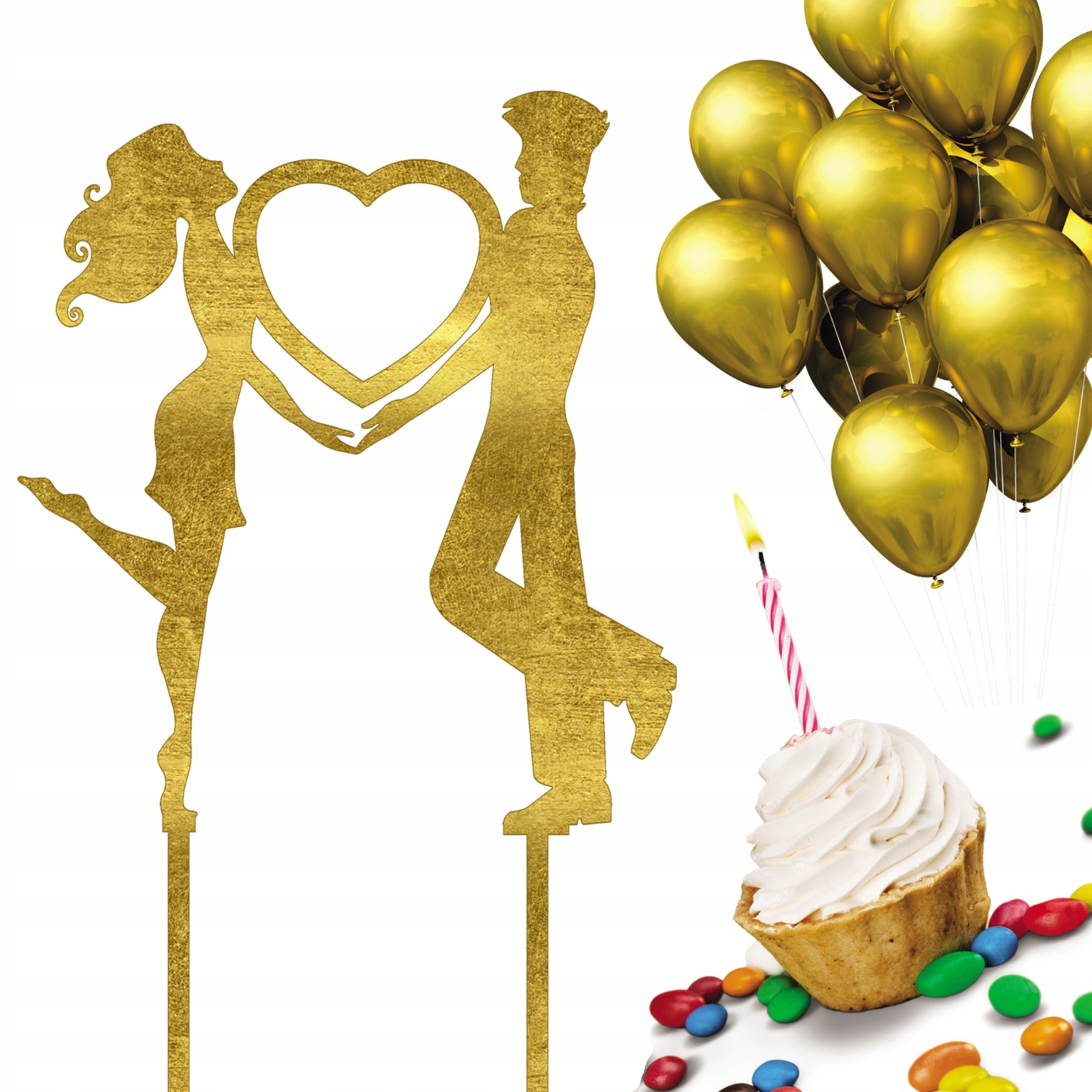 Zápich Do Dortu Narozeninový Valentýn Pár Piker Den Žen