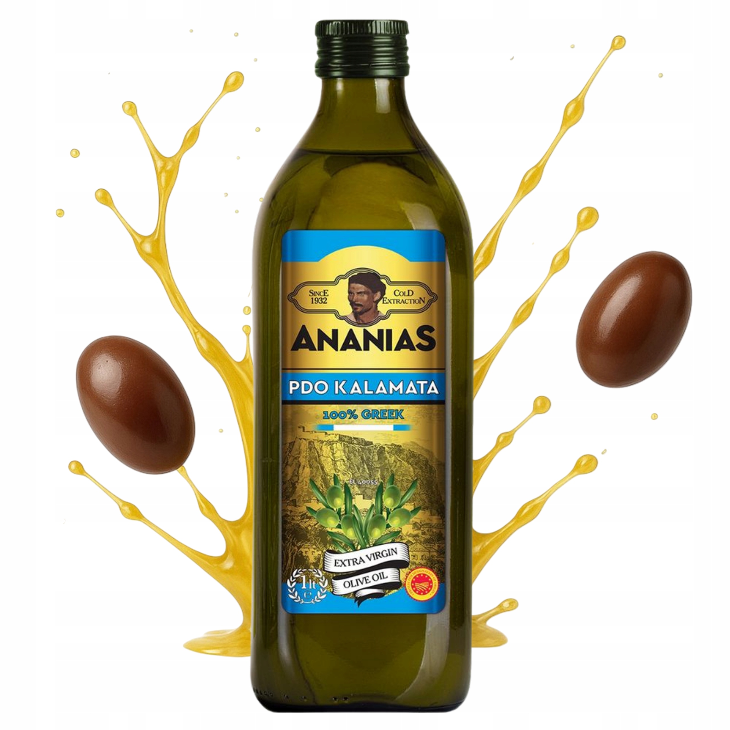 Levně Extra Panenský Olivový Olej 1 L Řecký Lisovaný Za Studena – P.d.o Kalamata