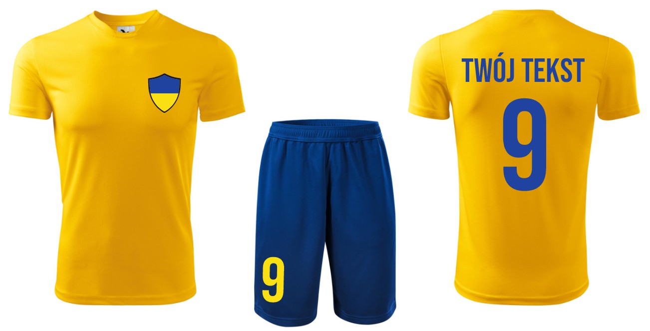 

Strój Piłkarski Ukraina Z Własnym Napisem 134