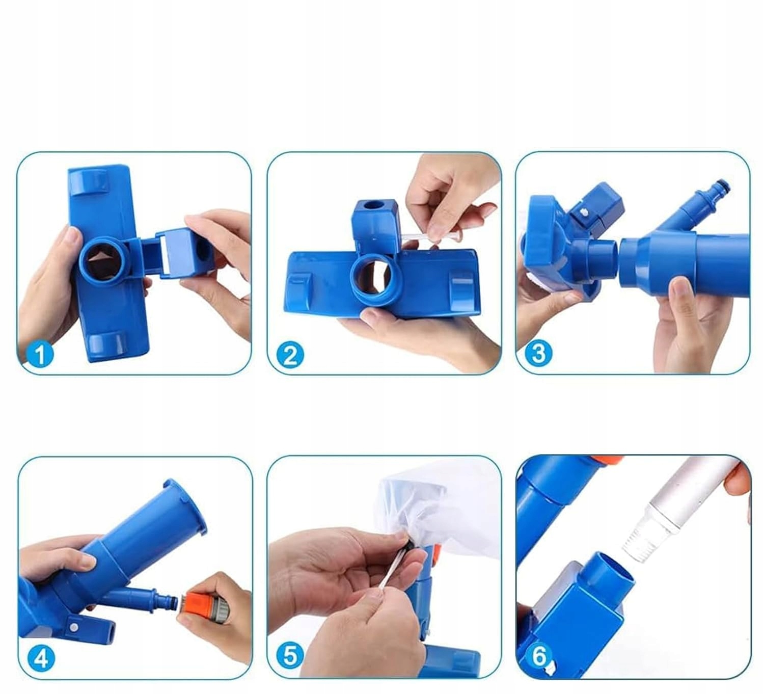 5 w 1 ODKURZACZ DO BASENU ZESTAW BASENOWY WYSUWANY CZYSZCZENIE BASENU Producent inna