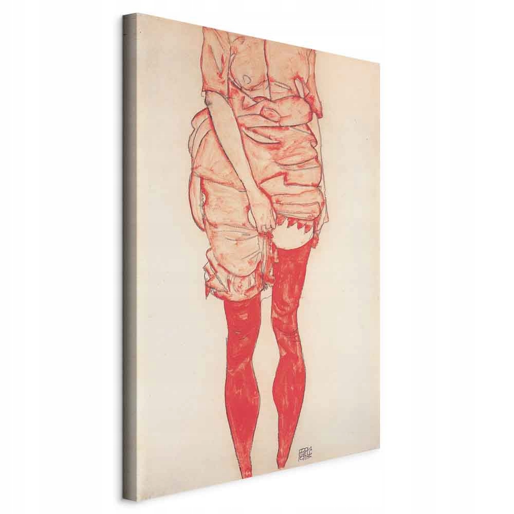 Egon Schiele Žena V Červeném Obraz Na Plátně Kancelář Do Obývacího Pokoje 80x120