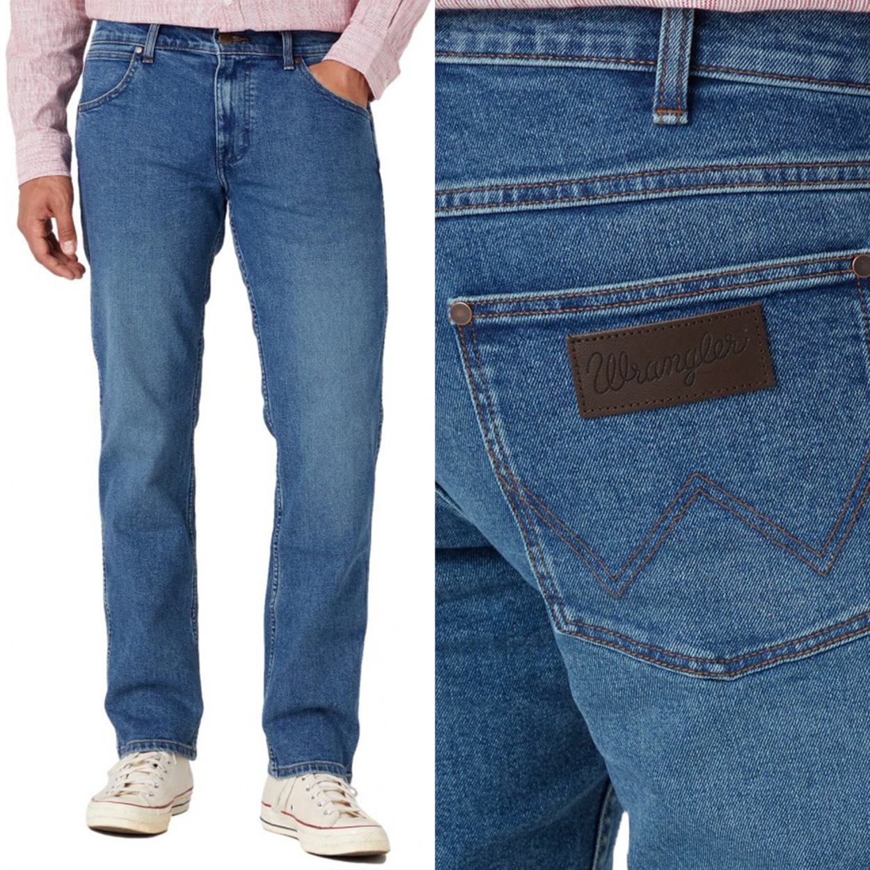 Wrangler Greensboro El Nino Džins Cool Max jednoduché džínové kalhoty W38 L32