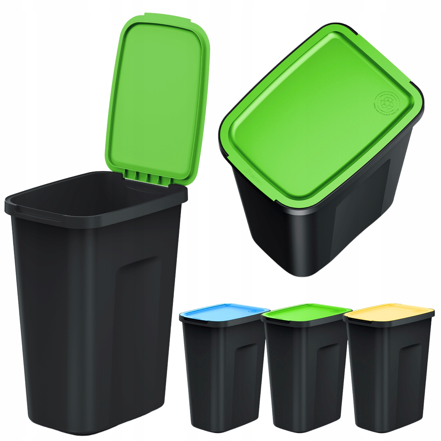Levně Sada Košů Na Tříděný Odpad Nsdk 35x3 černá