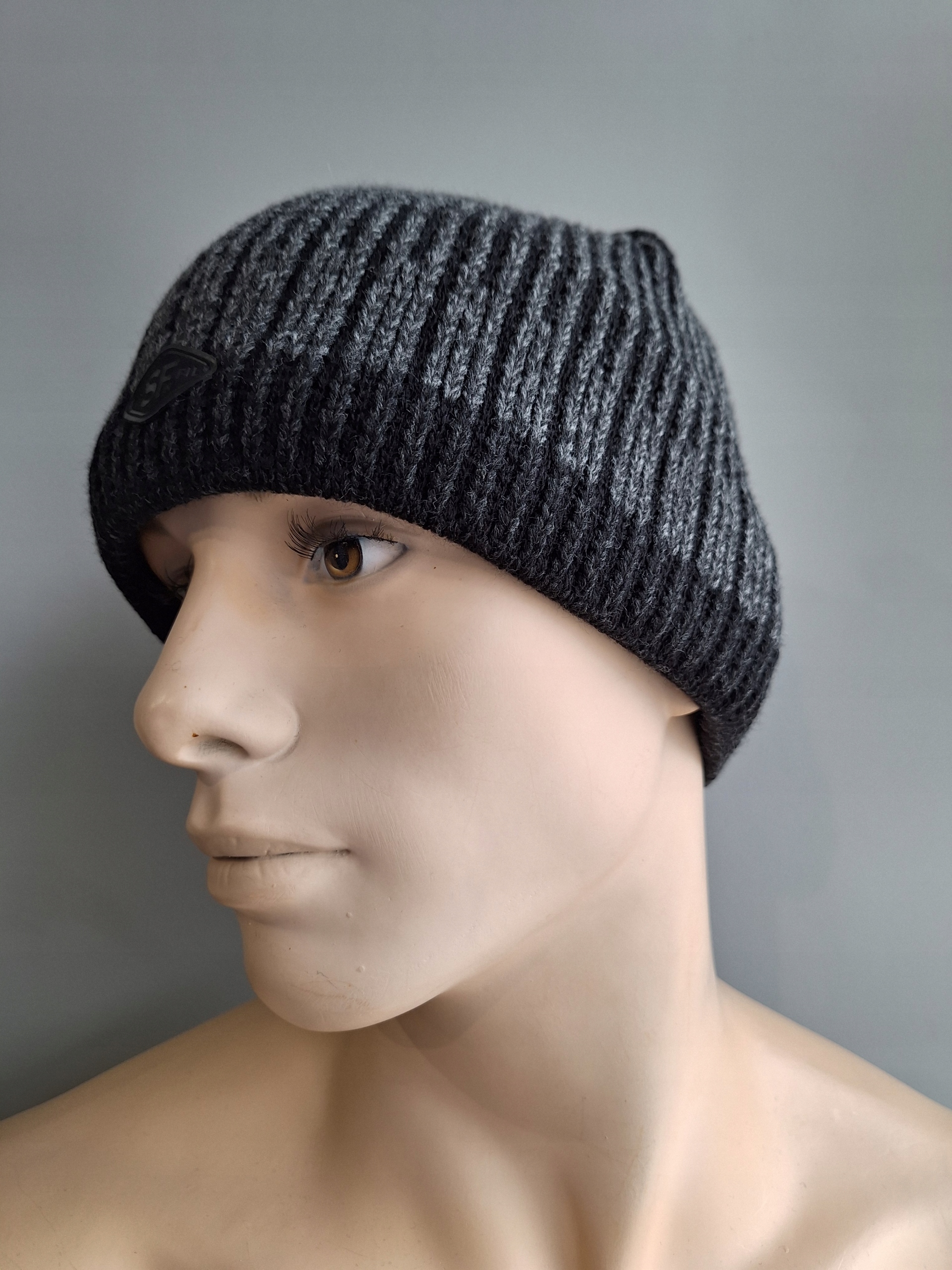 CZAPKA MĘSKA ZIMOWA GRUBA SABFIL NA POLARZE SZARA CIEPŁA