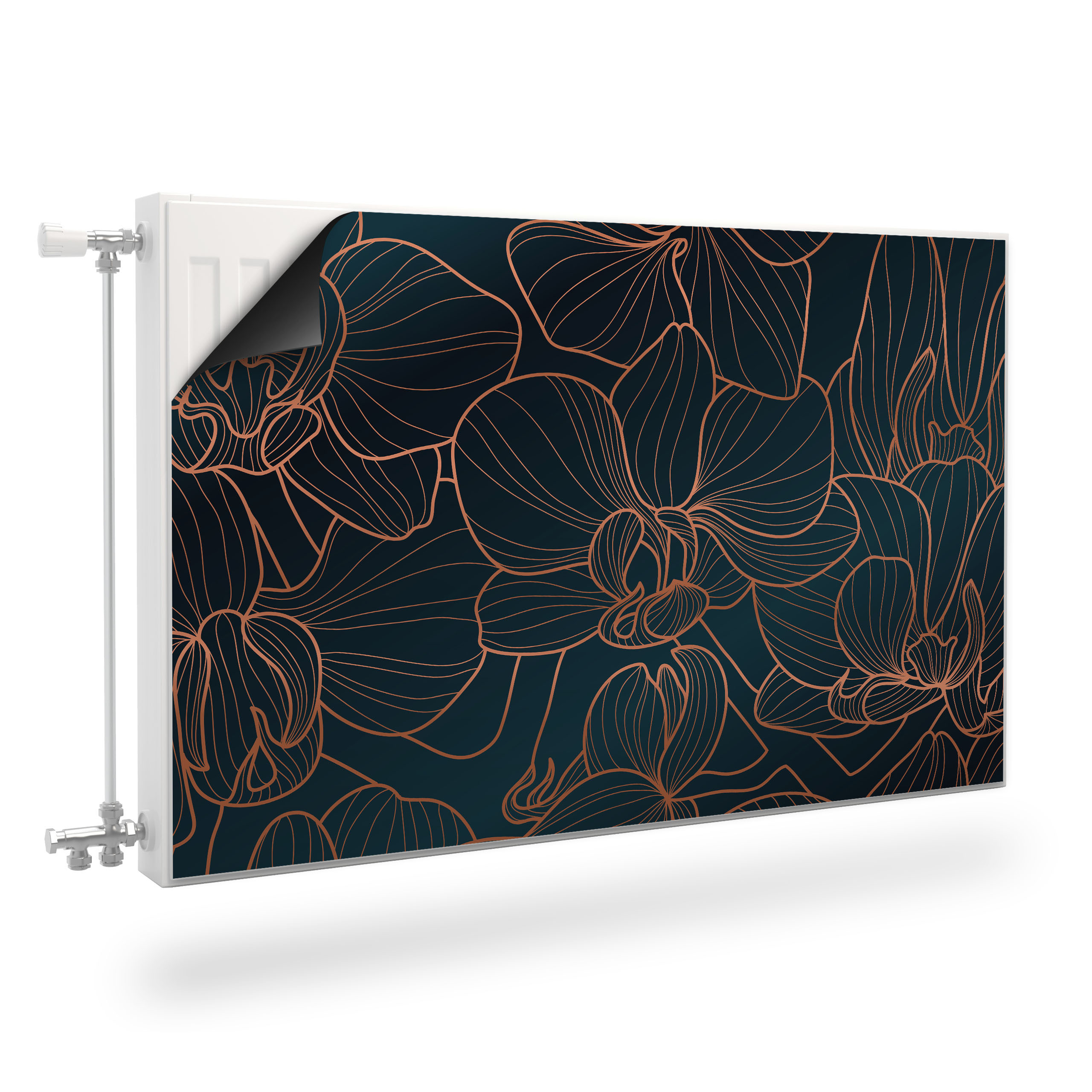 Osłona MAGNETYCZNA Kwiaty Orchidea Line-art 100x60