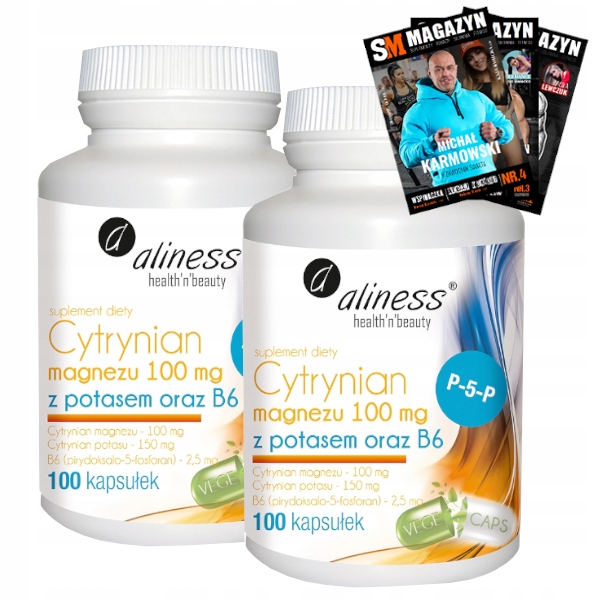 ALINESS CYTRYNIAN MAGNEZU 100mg POTAS B6 MIĘŚNIE SERCE ZMĘCZENIE 100 ...
